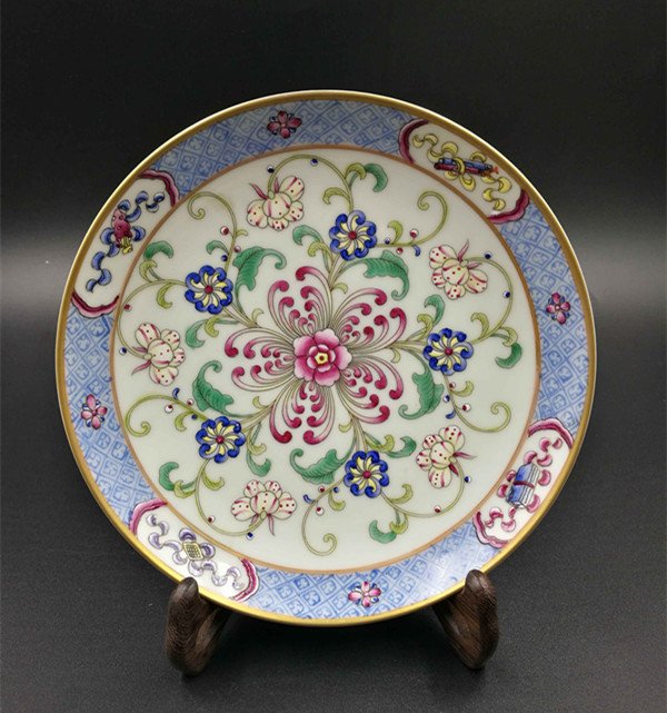 Rare, Unusual Chinese Famille Rose Sgraffito Bowl (1 of 7)