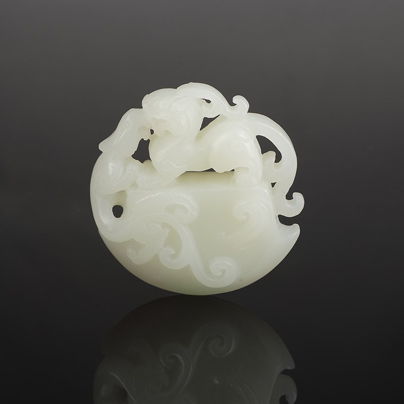 Chinese Qing Dynasty Hetian Jade Statue Dragon (1 of 5)
