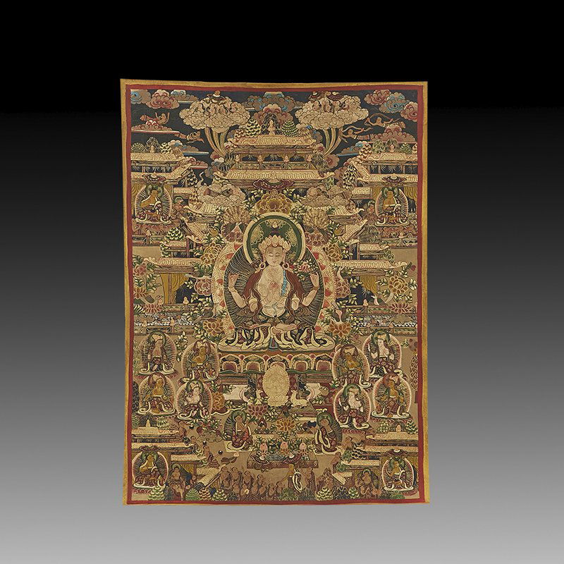 Chinese Qing Dynasty painting Buddhist Thangka (1 of 5)
