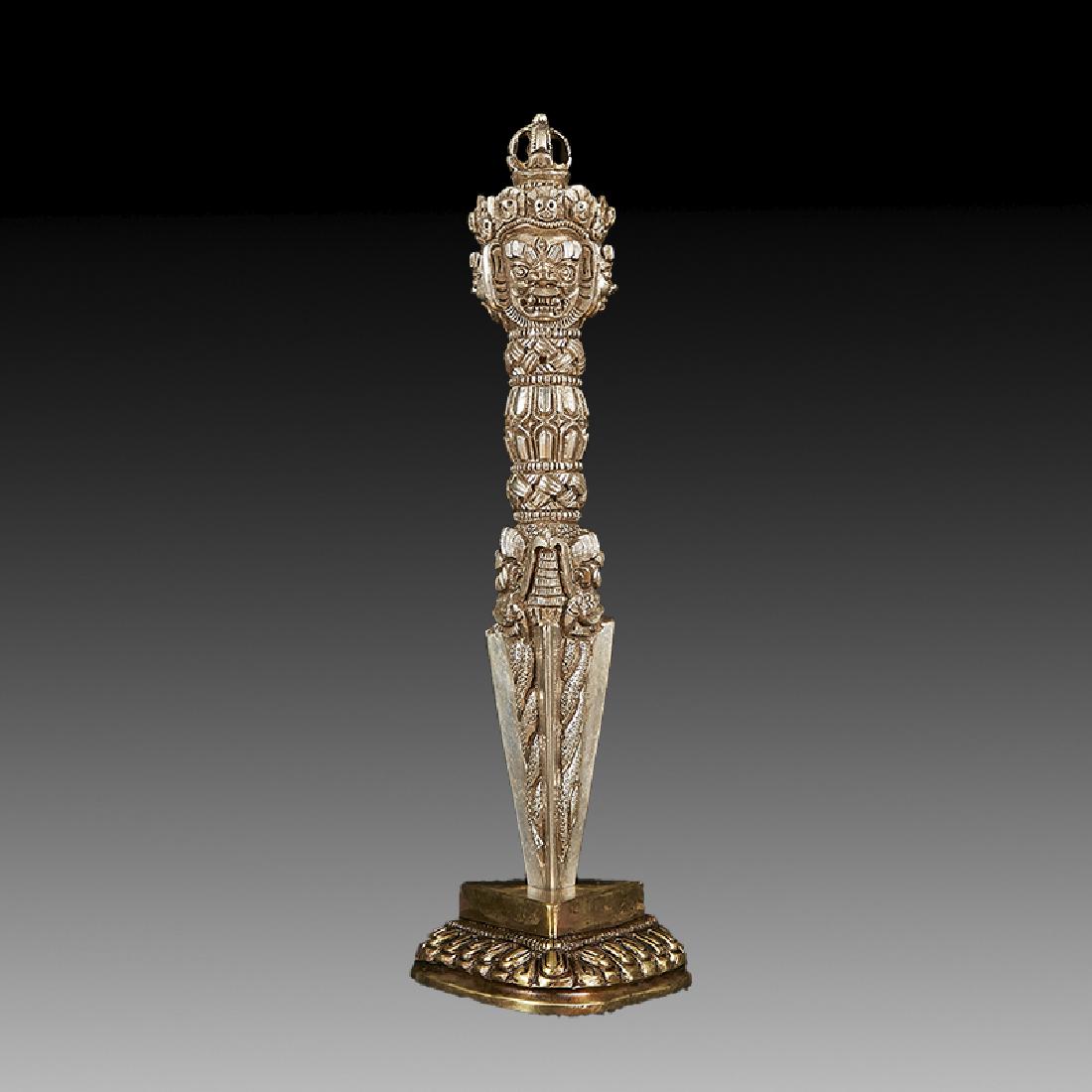 Chinese 18th C. Tibetan Bronze & Copper Phurba (1 of 7)