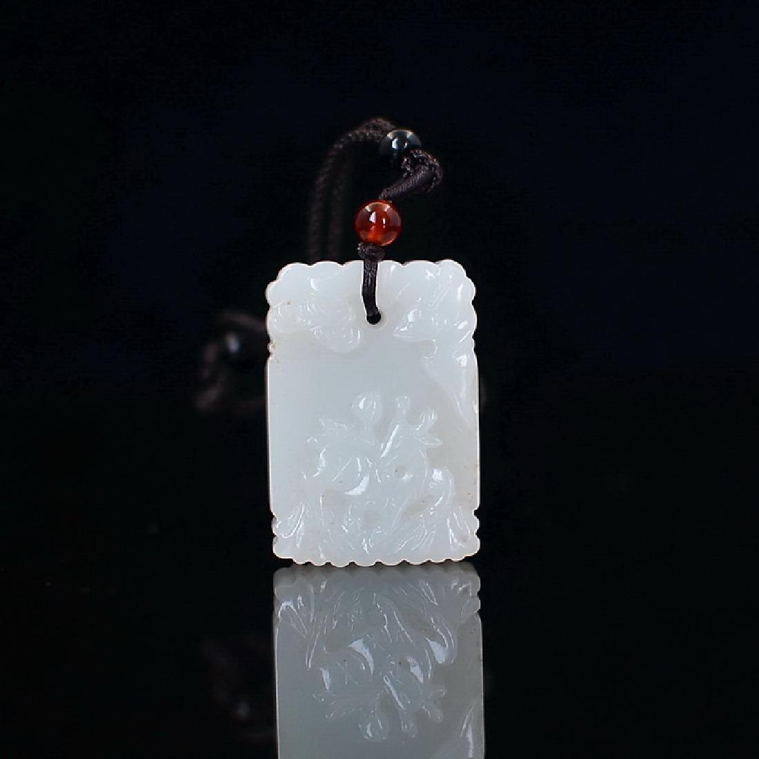 Chinese Qing Dynasty Hetian White Jade Pendant (1 of 7)