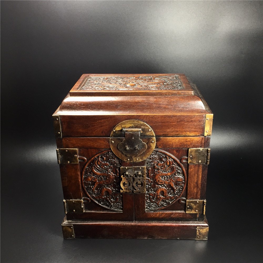 Chinese Carved Huali Wooden Dragon Box (1 of 9)