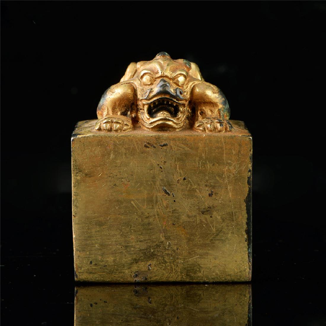 Chinese Bronze Dragon Seal: Chinese Bronze Dragon Seal.Size:59*59*75mm