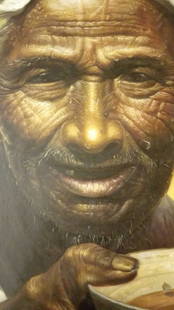 Original Oil On father Painting: Original Oil On father Painting,Luo zhongli work Dimension:50*50m