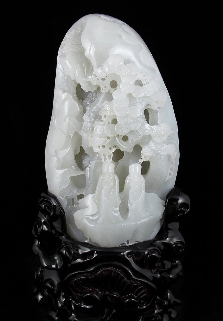 Hetian jade wang in the qing dynasty carved expected: Hetian jade wang in the qing dynasty carved expected red skin.H:18.8CM