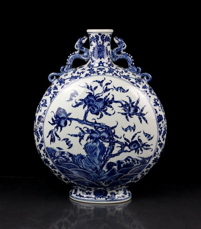 A Top Grade Chinese Qing Blue and White Porcelain Vase (1 of 6)