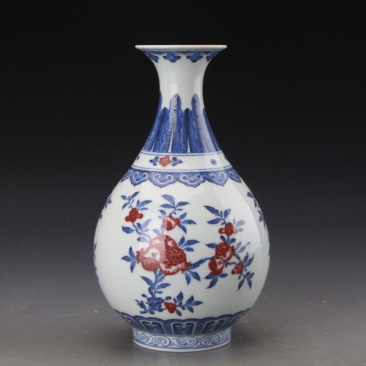 Chinese Red Blue And White Porcelain Brush Vase (1 of 5)