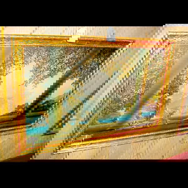 Maxfield Parrish "Daybreak" Print: Maxfield Parrish "Daybreak" print, 33 1/2" x 22" (framed)