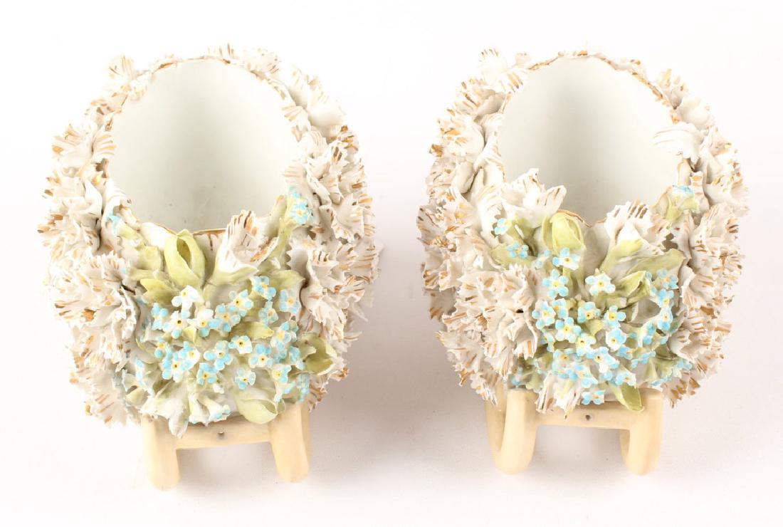 PAIR OF PORCELAIN ELFIN WARE OPEN SALT CELLARS (1 of 3)