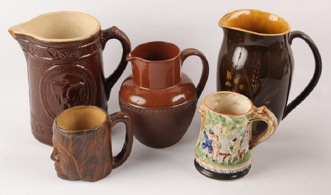 5 MIXED STONEWARE PORCELAIN PITCHERS & MUGS (1 of 3)