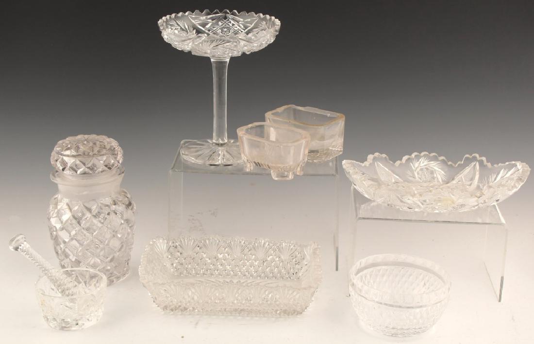 8 ETCHED CUT GLASSWARE PIECES DISH BOWL JAR ETC. (1 of 4)