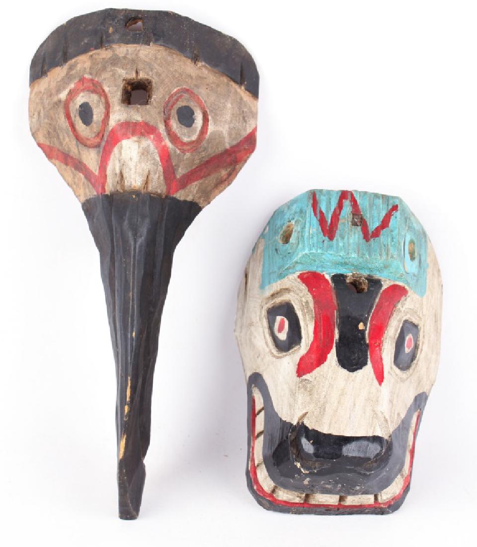 2 INUIT ZOOMORPHIC MASKS (1 of 4)