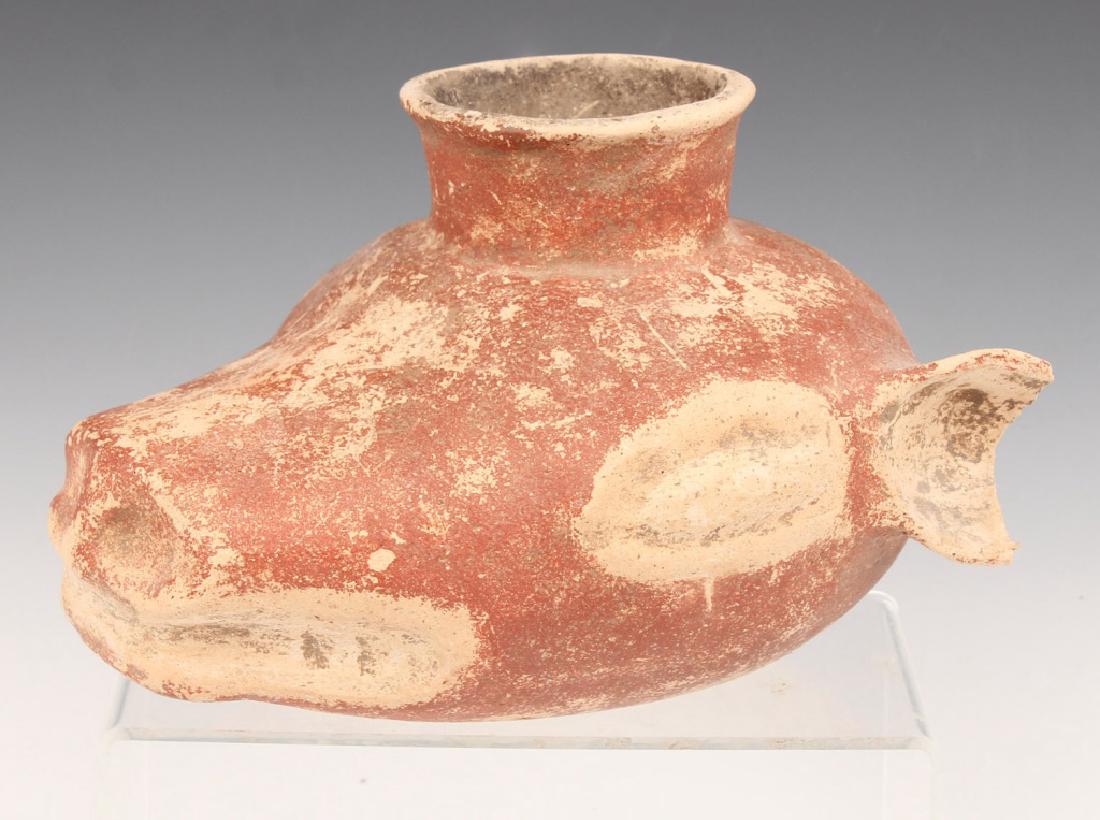 EARTHENWARE ZOOMORPHIC VASE: EARTHENWARE ZOOMORPHIC VASE Earthenware zoomorphic vase. Size: 5.5 x 8" Shipping / Pickup: Buyer Pick Up, 3rd Party Earthenware zoomorphic vase. Size: 5.5 x 8" Shipping / Pickup: Buyer Pick Up, 3rd Pa