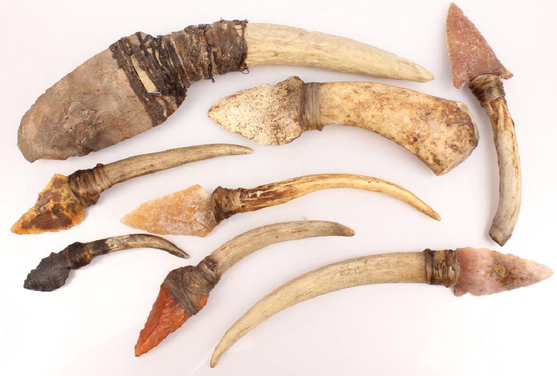8 ANTLER HANDLE ARROWHEAD BLADE KNIVES (1 of 5)