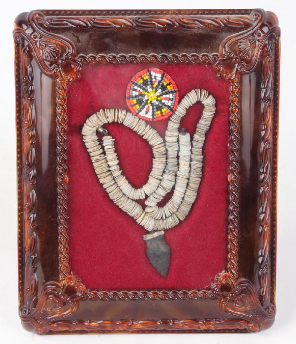 FRAMED OSTRICH SHELL BEAD & ARROWHEAD NECKLACE (1 of 2)