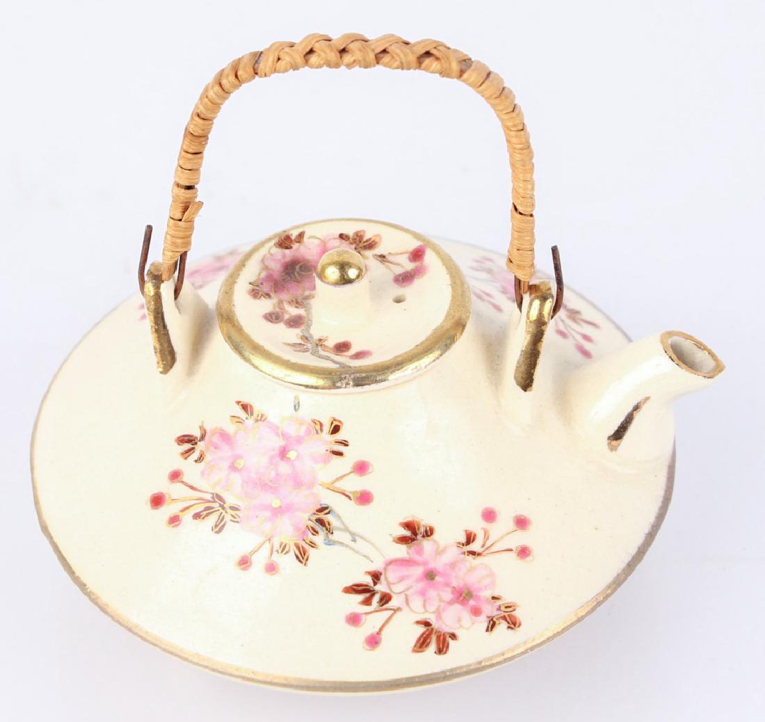 MINIATURE PORCELAIN ASIAN FLORAL TEA POT (1 of 3)