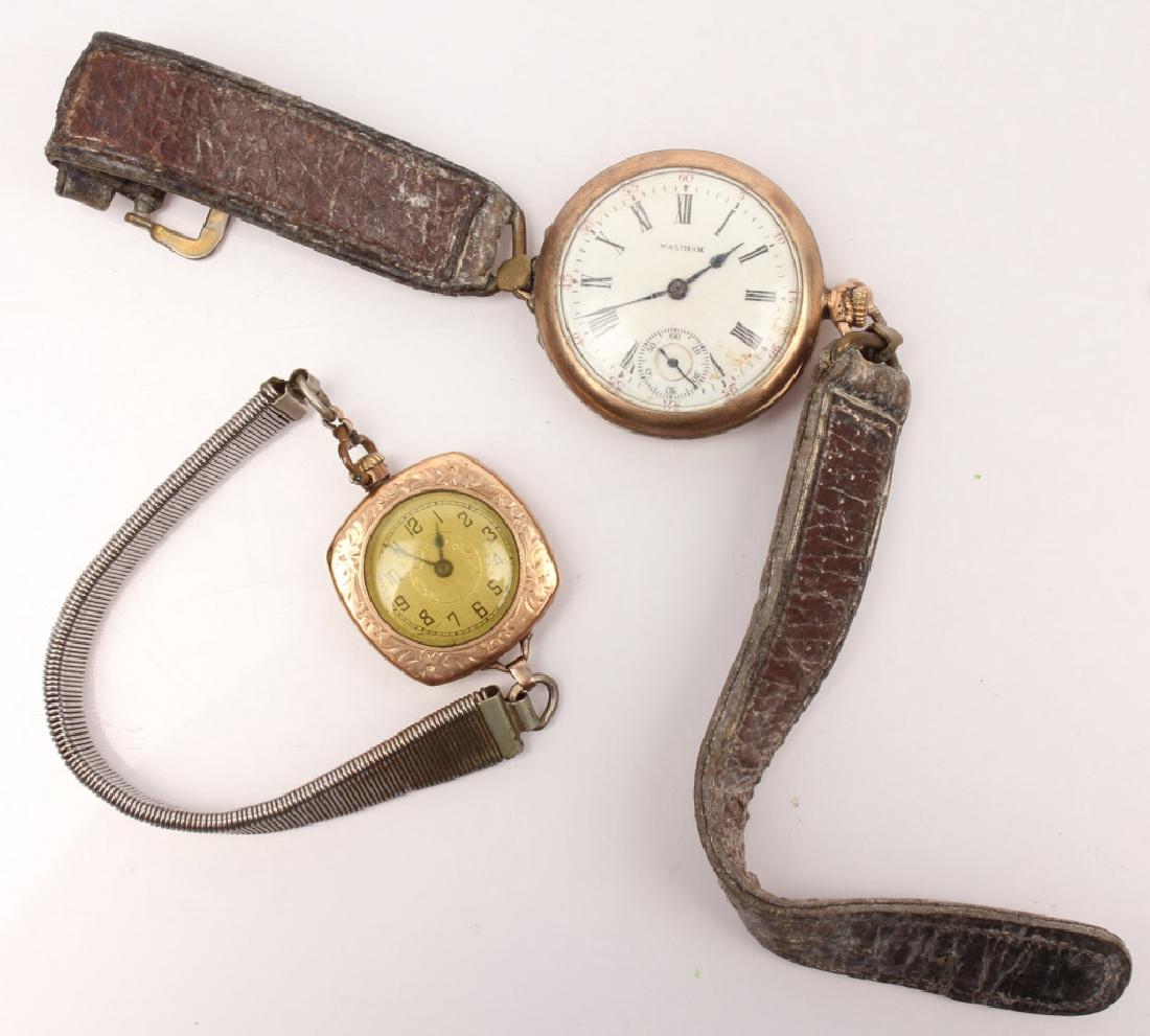 2 GOLD FILLED POCKET WATCHES--FOR PARTS OR REPAIR (1 of 4)
