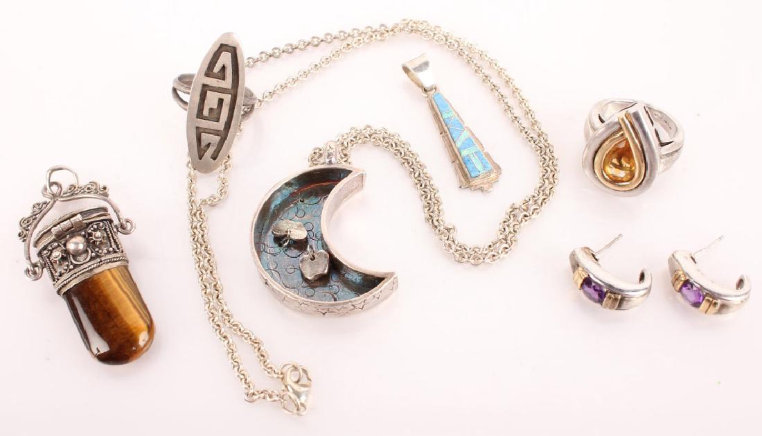 MIXED LADIES STERLING SILVER JEWELRY RINGS & MORE (1 of 3)