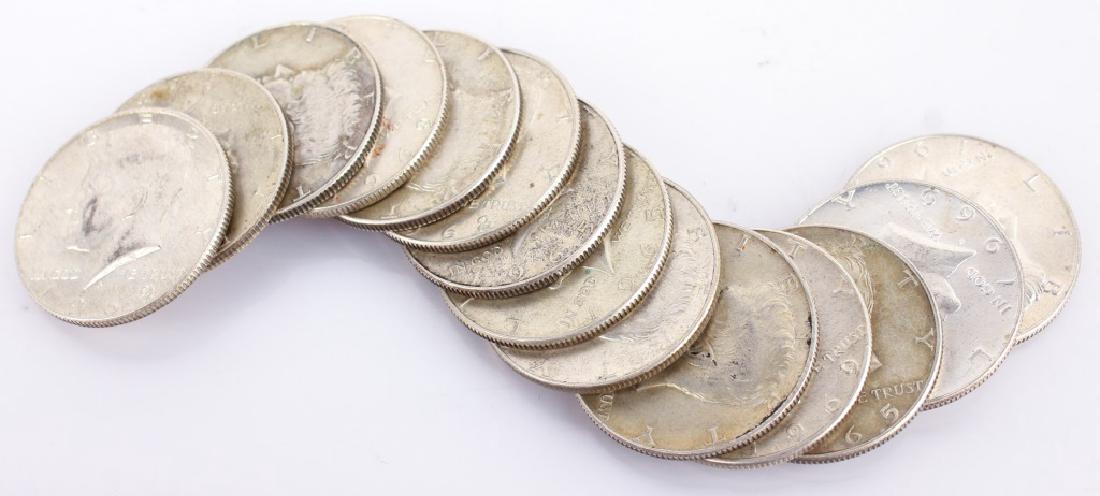14 KENNEDY HALF DOLLARS 40% SILVER 1965 - 1969 (1 of 3)