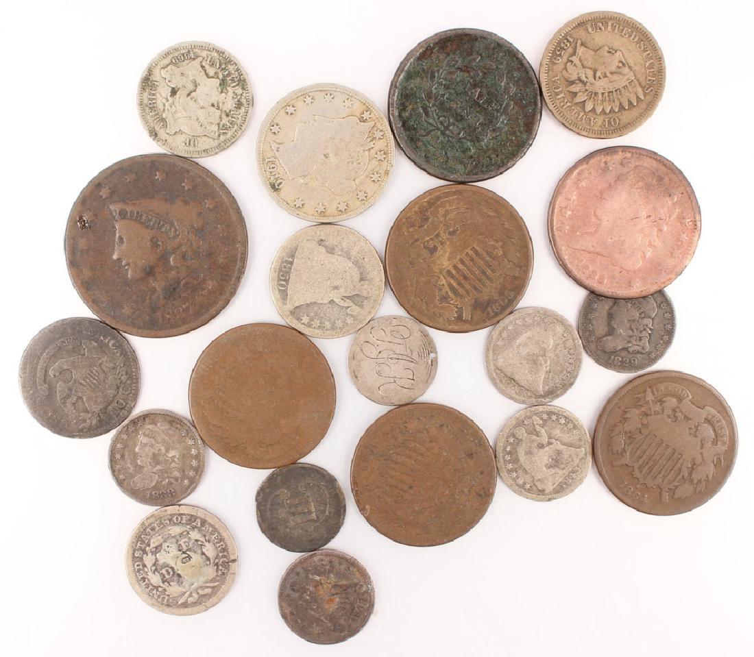 EARLY TYPE COIN COLLECTION HALF CENT TO DIME (1 of 5)