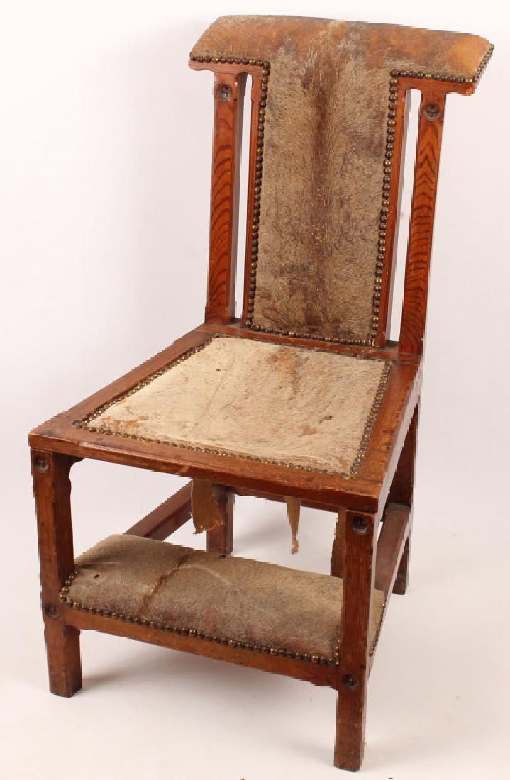 OAK DEER HIDE FOLDING DEVOTIONAL CHAIR (1 of 6)