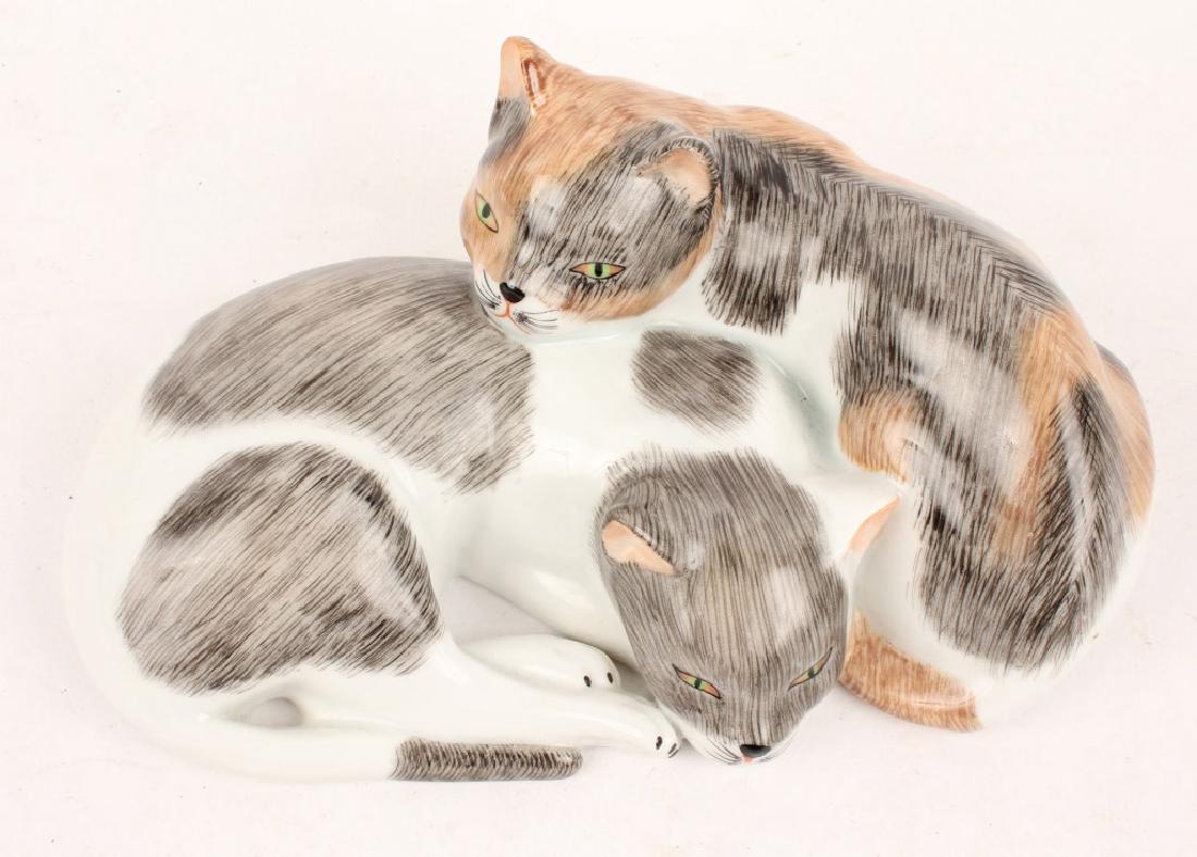 DRESEN PORCELAIN FIGURINE OF TWO CATS (1 of 3)