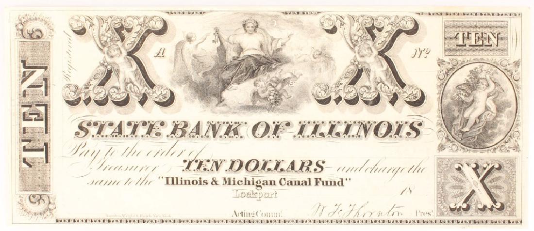 $10.00 STATE BANK OF ILLINOIS LOCKPORT CHERUB NOTE: $10.00 STATE BANK OF ILLINOIS LOCKPORT CHERUB NOTE State bank of Illinois "Cherub" ten dollar bill from Illinois & Michigan Canal Fund. Shipping / Pickup: We Can Ship This Item