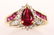 LADIES 14K YELLOW GOLD DIAMOND & RUBY RING - 3