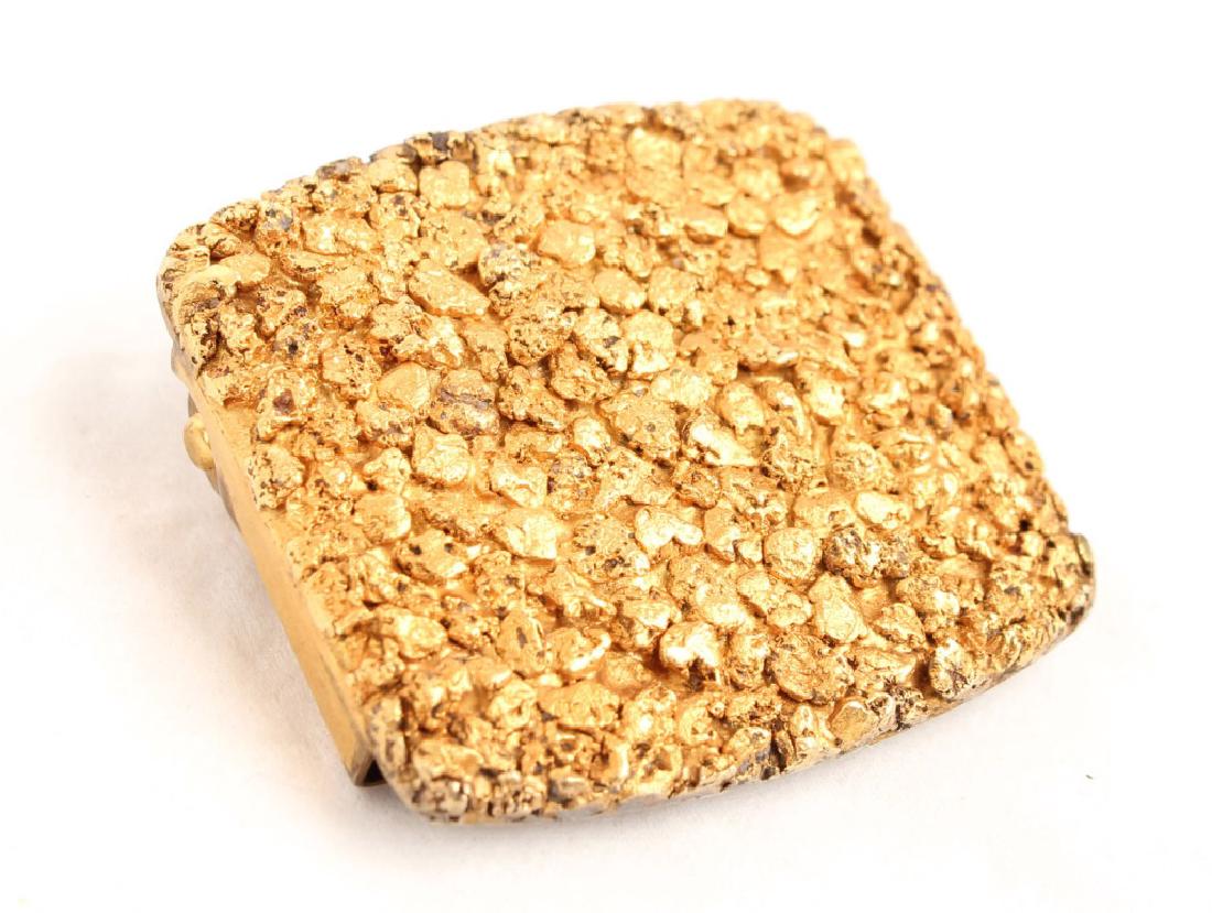 CUSTOM MADE SILVER & GOLD NUGGET BELT BUCKLE (1 of 3)