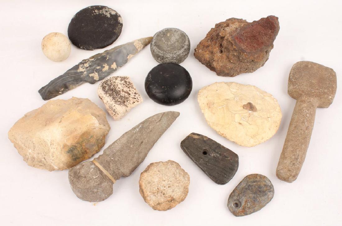 MIXED GROUPING OF LARGE EARLY STONE TOOLS (1 of 3)
