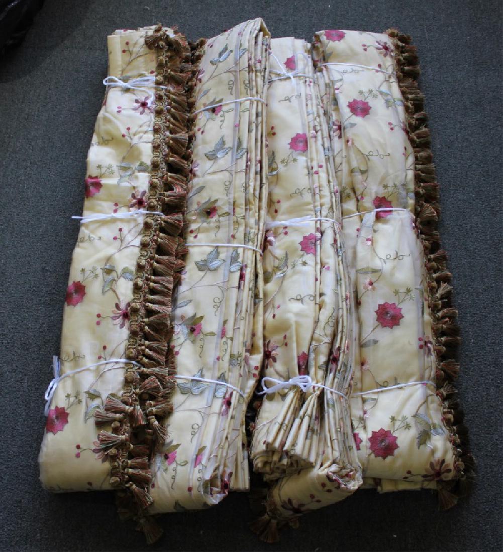 FOUR SETS OF GOLD CURTAINS: FOUR SETS OF GOLD CURTAINS Four sets of Terri cloth curtains with fringe. Shipping / Pickup: We Can Ship This Item