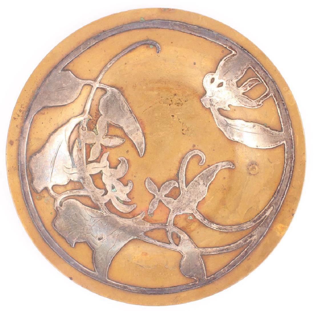 ART NOUVEAU COPPER & STERLING SILVER PLATE (1 of 3)
