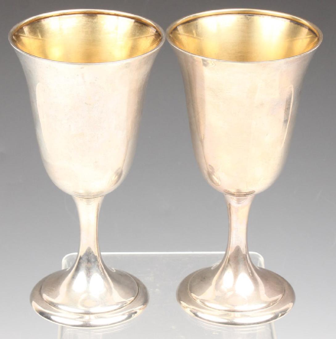 2 ALVIN M197 STERLING SILVER GOLD WASH GOBLETS (1 of 3)