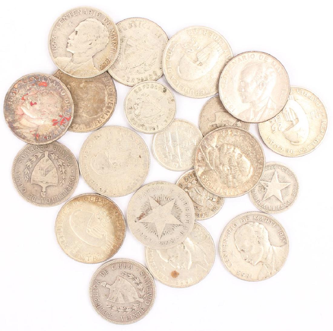 MIXED 20TH CENTURY CUBAN SILVER COINS (1 of 5)