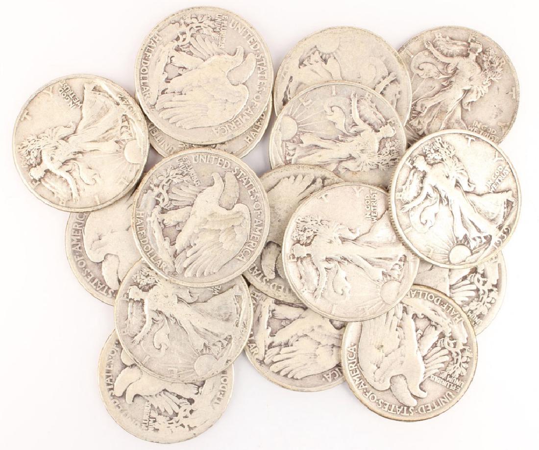 16 WALKING LIBERTY SILVER HALF DOLLARS (1 of 4)