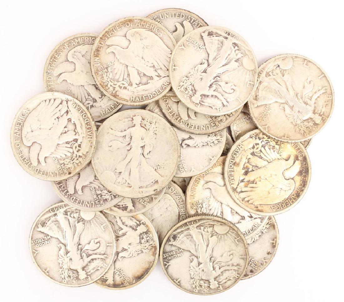 20 U.S. WALKING LIBERTY 90% SILVER HALF DOLLARS (1 of 5)