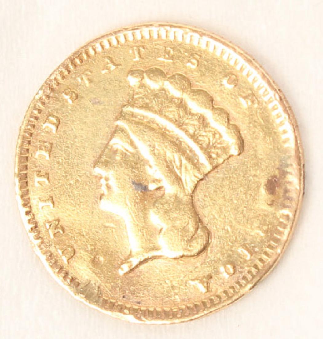 1857 ONE DOLLAR GOLD PRINCESS TYPE III COIN (1 of 2)