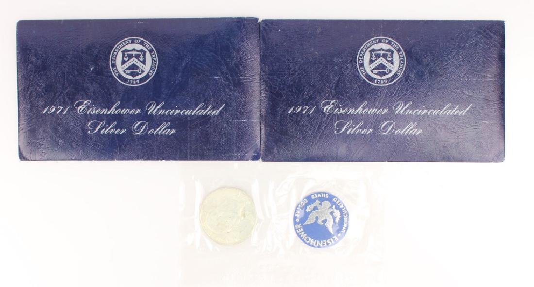 2 UNCIRCULATED 1971 S EISENHOWER SILVER DOLLARS (1 of 2)