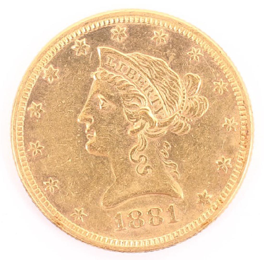 1881 P U.S. LIBERTY HEAD $10.00 DOLLAR GOLD EAGLE (1 of 2)