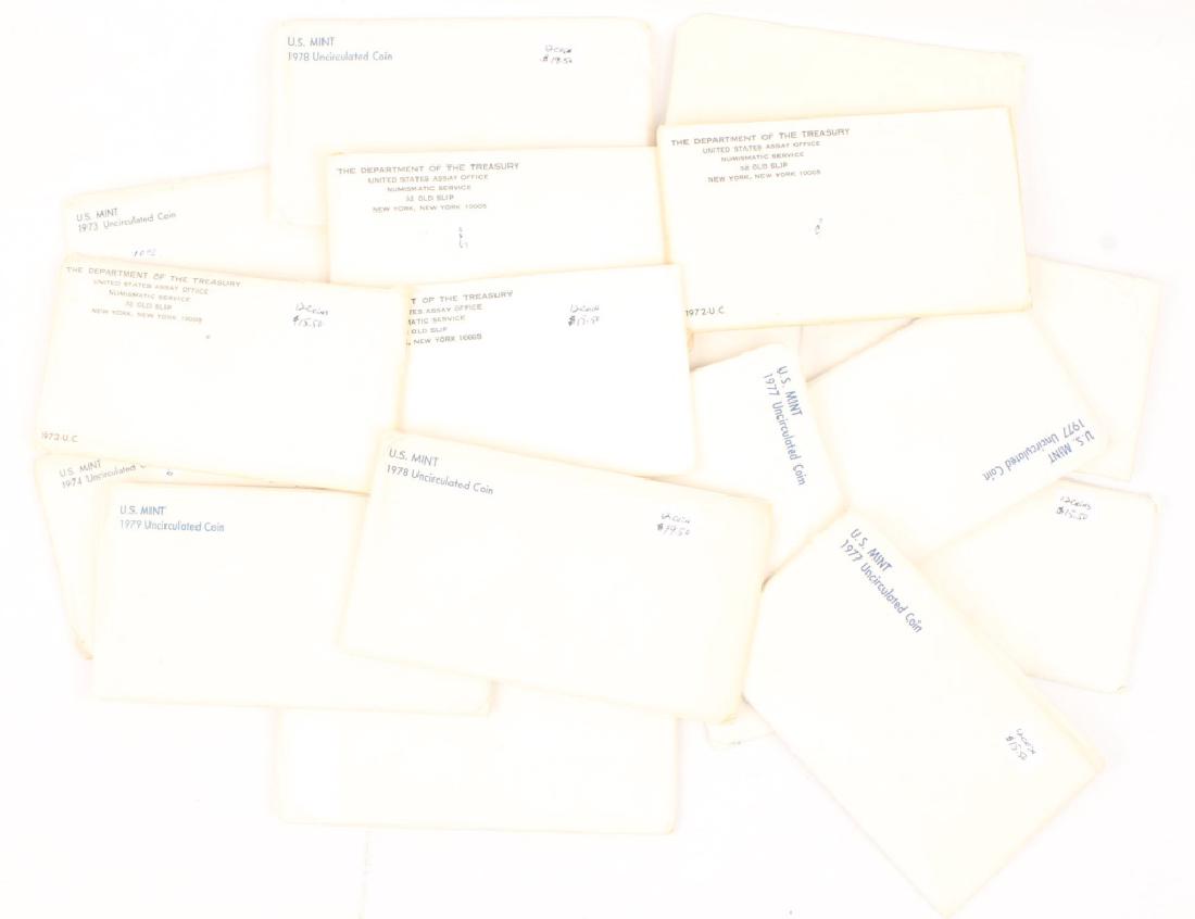 18 MIXED 1970'S UNITED STATES MINT UNC. SETS (1 of 5)