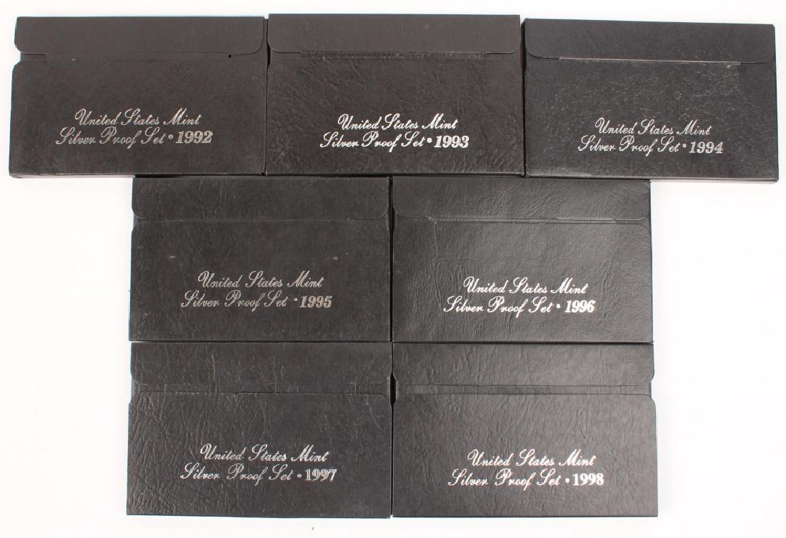 7 UNITED STATES MINT SILVER PROOF SETS 1992 - 1998 (1 of 6)