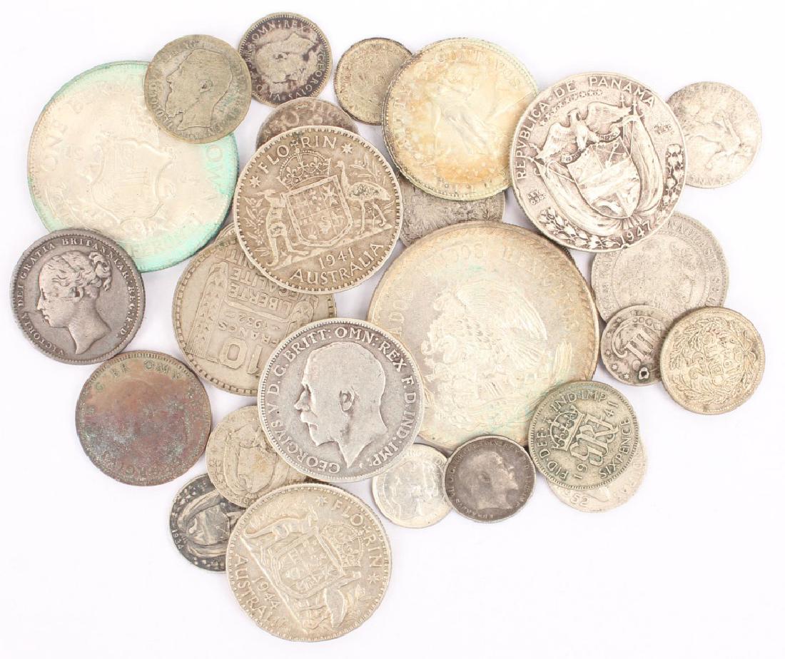 MIXED 19TH & 20TH CENTURY WORLD SILVER COINS (1 of 5)