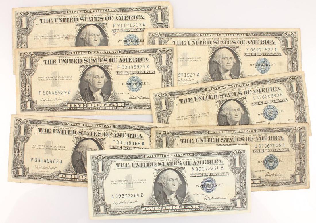 7 $1.00 WASHINGTON 1957 SILVER CERTIFICATE NOTES (1 of 4)