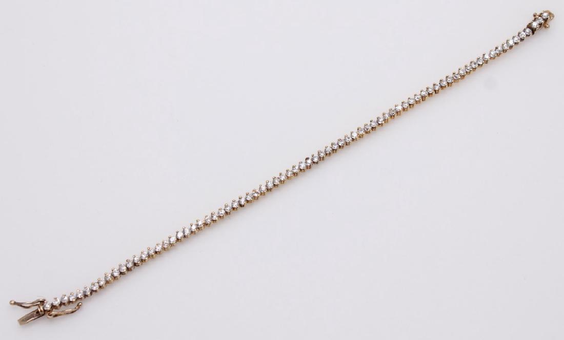 LADIES STERLING SILVER CZ TENNIS BRACELET (1 of 2)