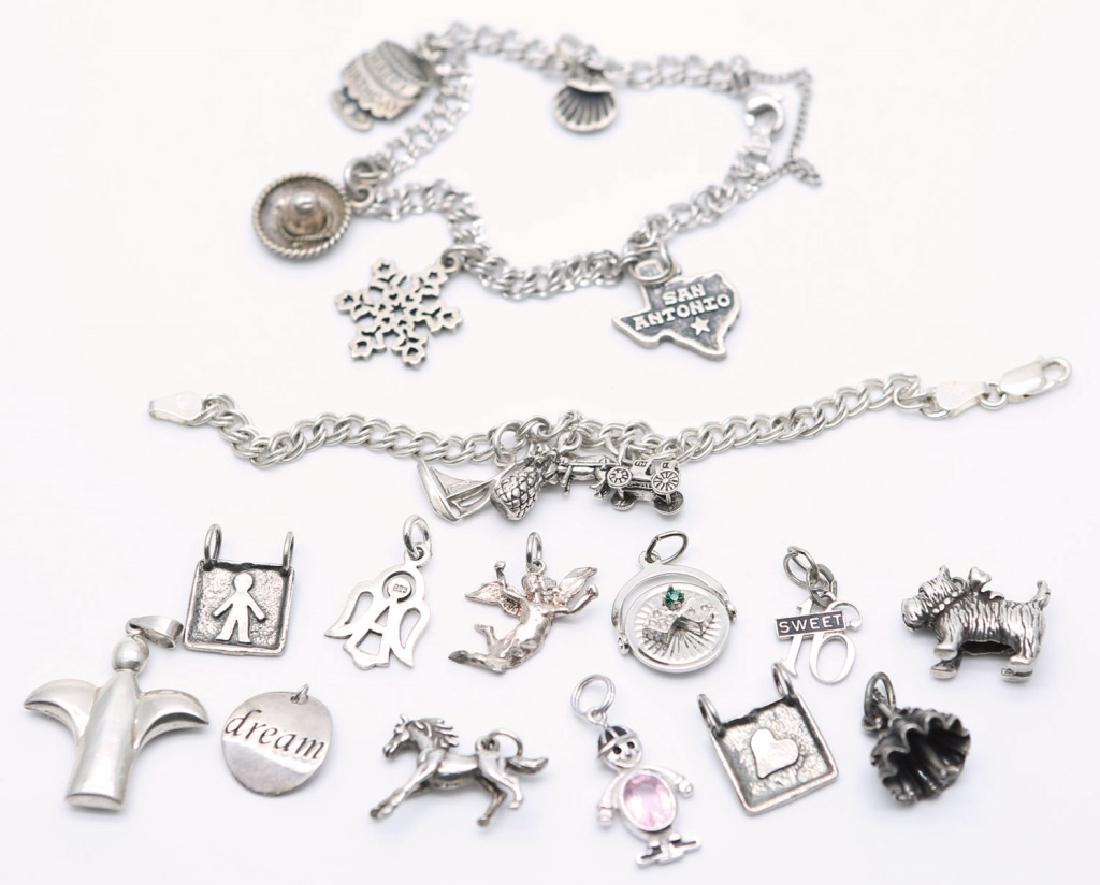 STERLING SILVER CHARM BRACELET & CHARMS (1 of 5)
