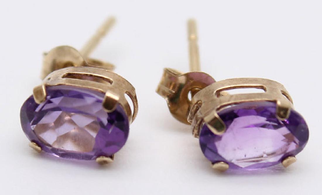 10K YELLOW GOLD AMETHYST SOLITAIRE EARRINGS (1 of 3)