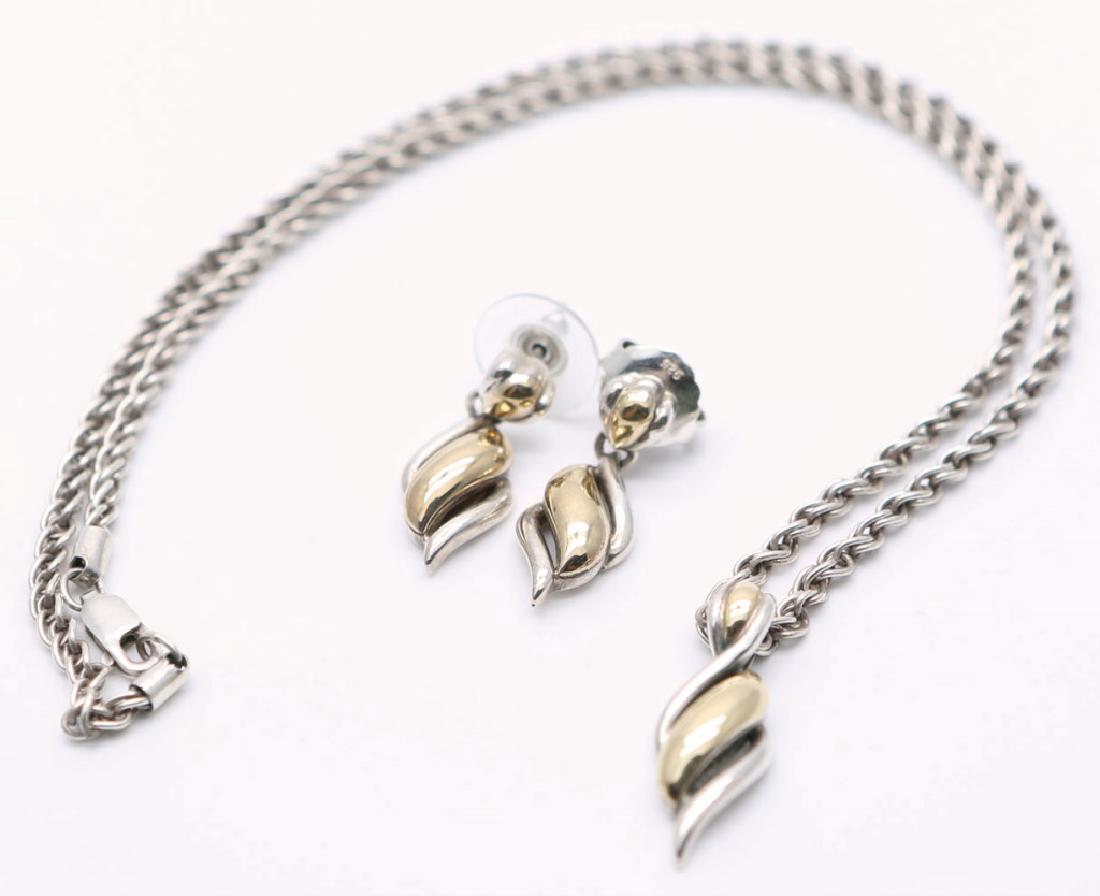 STERLING SILVER DESIGNER NECKLACE & EARRINGS (1 of 4)