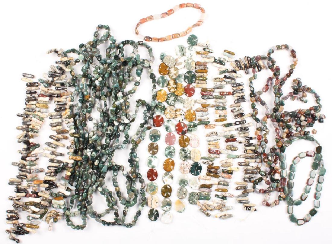 VARIETY AGATE JASPER HIGH POLISH STONE BEADS 8 LBS (1 of 10)