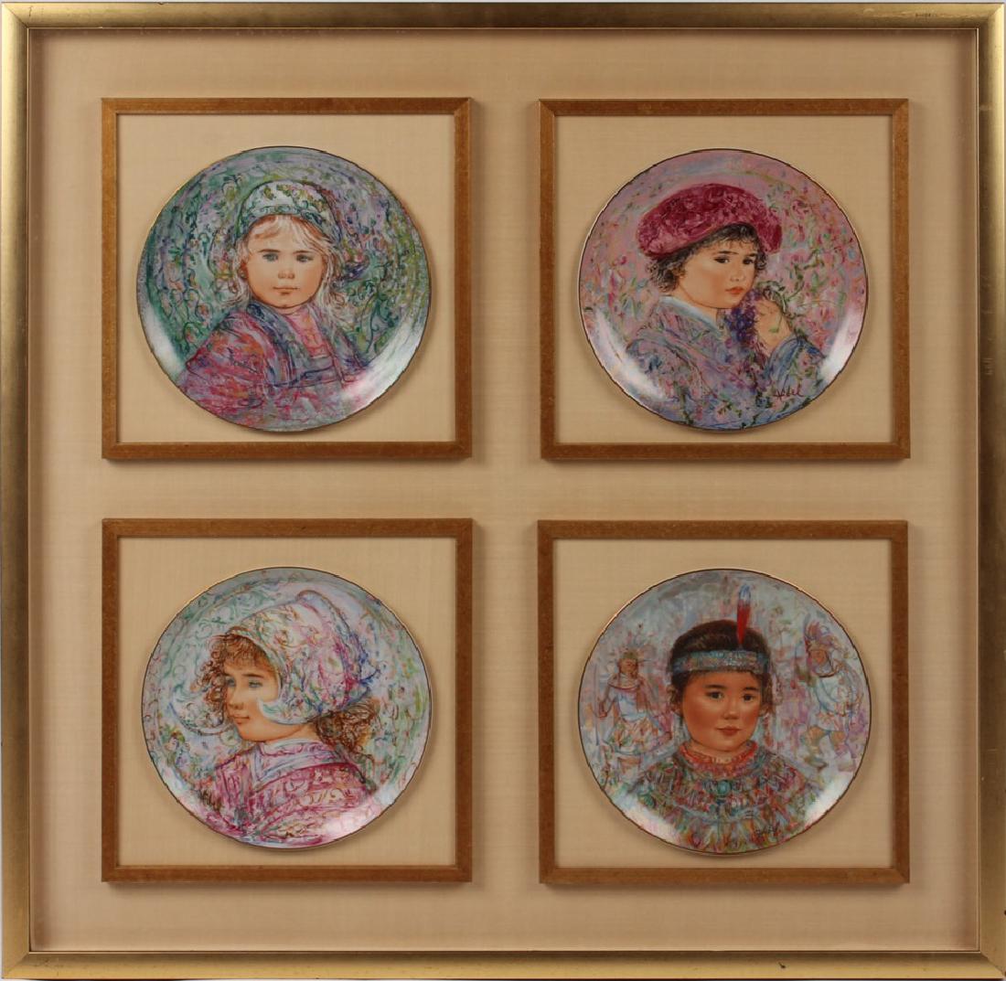 FRAMED SET OF 4 EDNA HIBEL COLLECTOR'S PLATES (1 of 3)