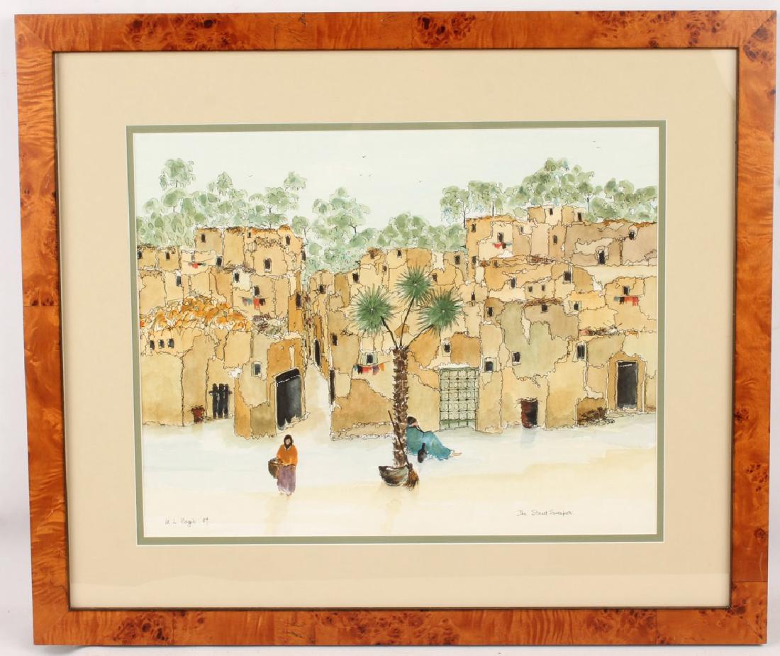 M. L. NAGIB THE STREET SWEEPER WATERCOLOR ON PAPER (1 of 4)
